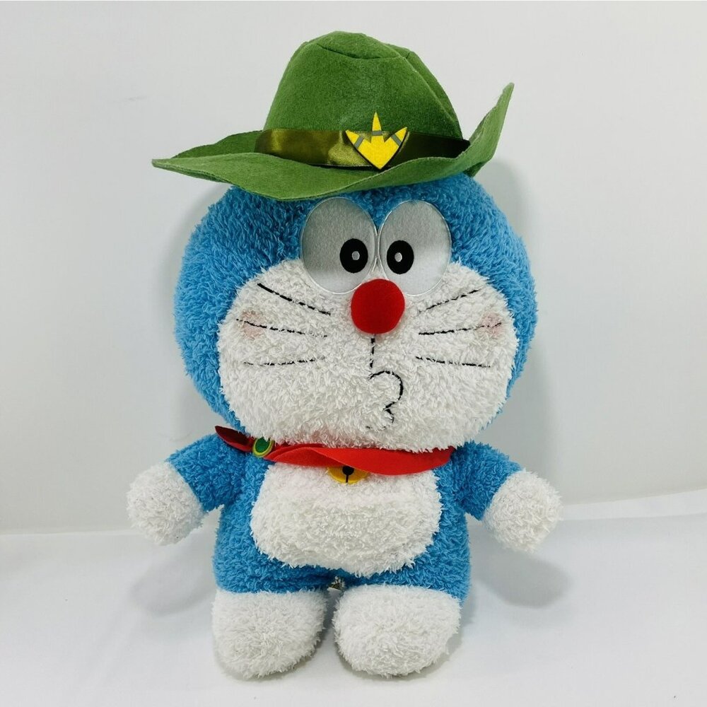 SK Japan Fujiko Doraemon Cat Cowboy Plush Toy Jumbo XL Anime Sheriff Hat Cuddle